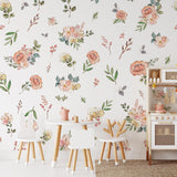 The Cosette - Floral Wallpaper by Wall Blush in a stylish children's playroom, highlighting elegant botanical patterns.
