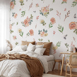 "The Cosette - Floral Wallpaper by Wall Blush highlighting stylish bedroom décor."