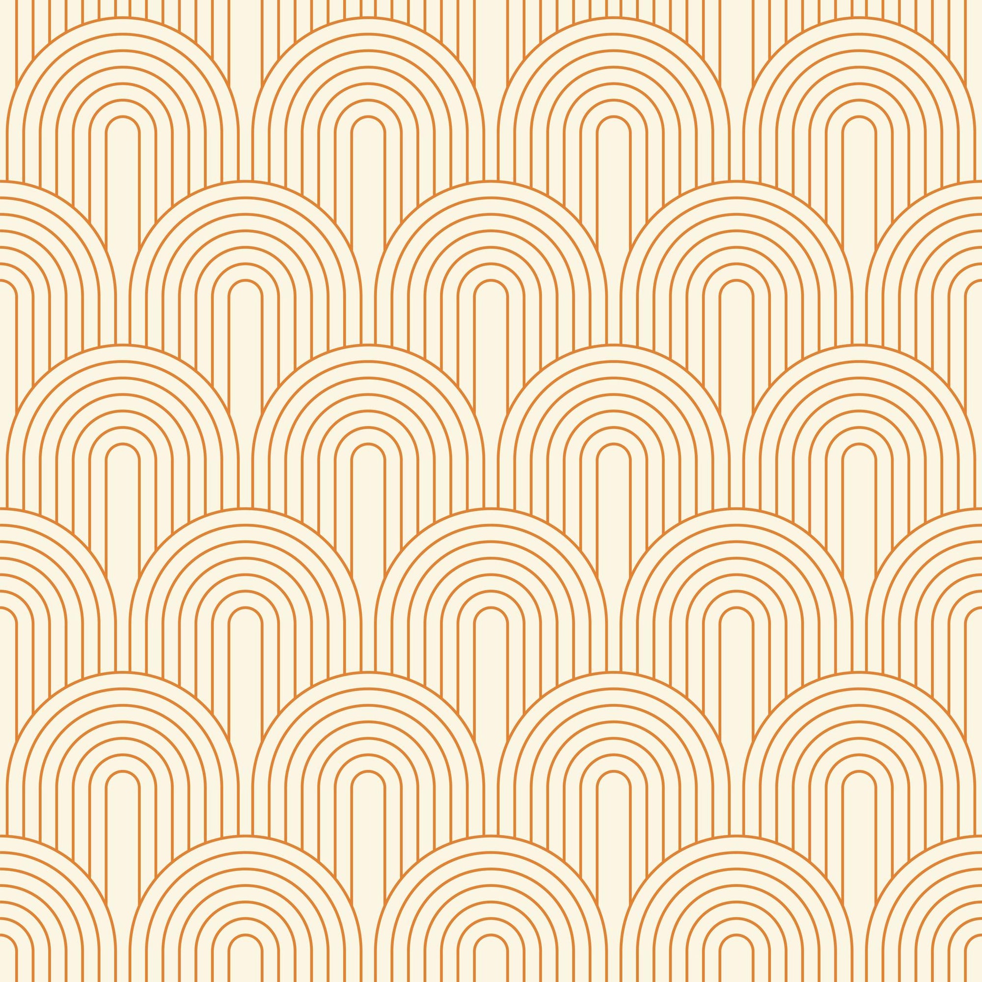 Cyrus - Orange Boho Arches Wallpaper