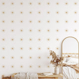 Dawn Wallpaper by Wall Blush SG02 featured in a cozy, styled bedroom showcasing the wall design.
