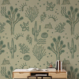 Desert Dreamer (Green) Wallpaper Wallpaper - The Rayco Line from WALL BLUSH