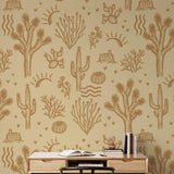 Desert Dreamer (Orange) Wallpaper from The Rayco Line in a stylish home office setting.
