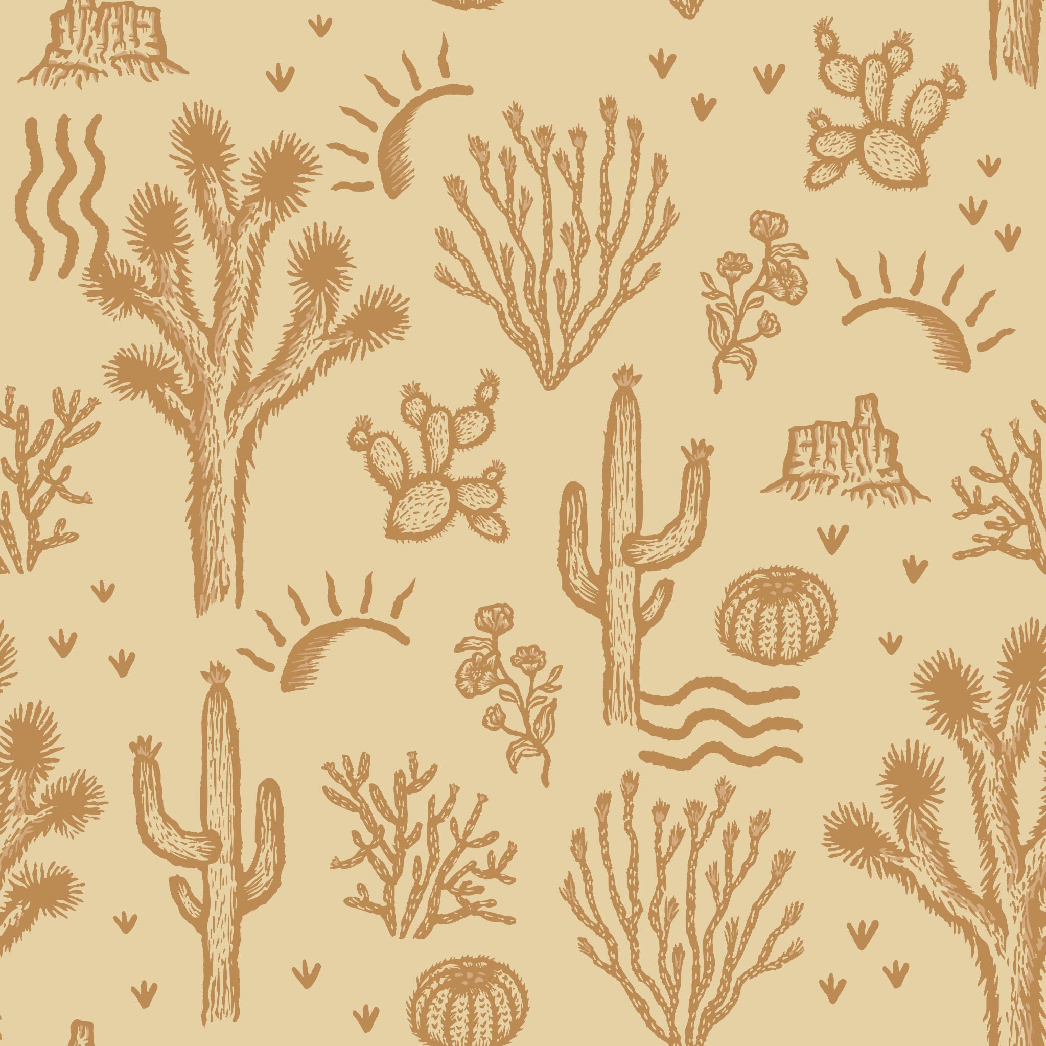 Desert Dreamer (Orange) Wallpaper Wallpaper - The Rayco Line from WALL BLUSH