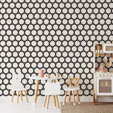 Bejewel Wallpaper by Wall Blush SG02 in a stylish children's room focused on the patterned interior wall.
