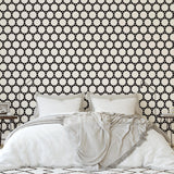 Bejewel Wallpaper by Wall Blush SG02 in elegant bedroom, modern patterned wall decor focus.
