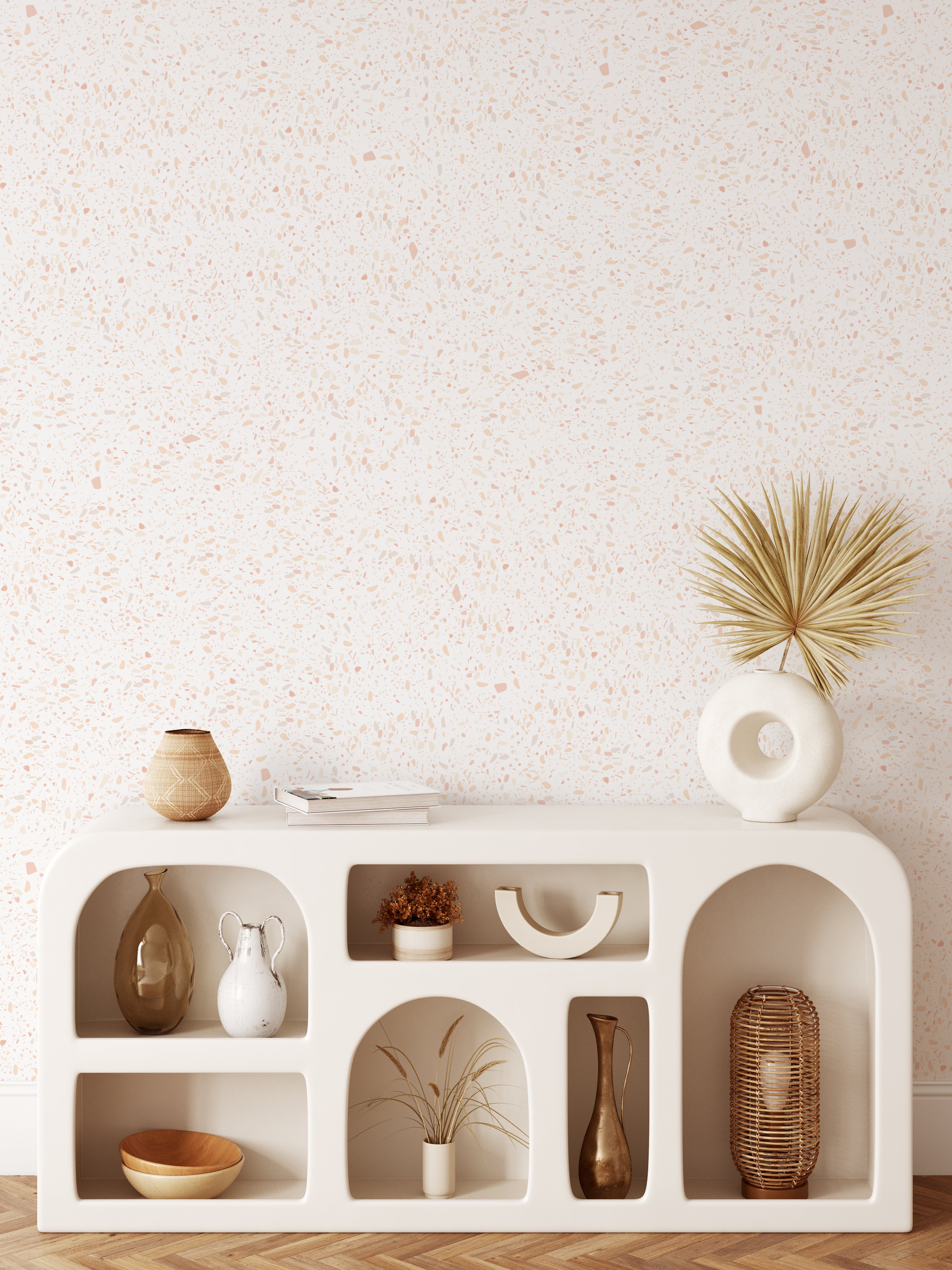 Earthy Terrazzo Wallpaper - The Minty Line from WALL BLUSH