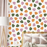 Let's Hang Wallpaper pattern by Wall Blush SG02 in a cozy bedroom, highlighting playful wall decor.
