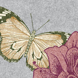 Giselle Wallpaper from Wall Blush SG02 featuring a butterfly and floral pattern in a styled living room setting.
