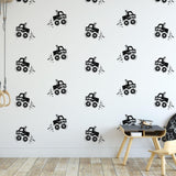 Gimme Some Speed Wallpaper by The Minty Line in a stylish children's room, showcasing playful car designs.
