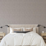 Greyson Wallpaper by Wall Blush in a modern bedroom, showcasing the elegant pattern focused on the walls.
