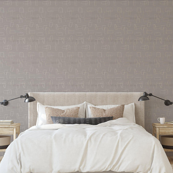 Greyson - Beige and Grey abstract peel and stick wallpaper– WALL BLUSH