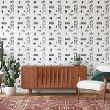 G-Town Vibes Wallpaper by The Minty Line in a stylish living room setup, highlighting the wall decor.
