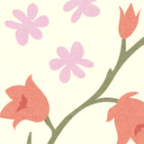 "Hadley Wallpaper by Wall Blush in a modern living room, floral pattern focus"