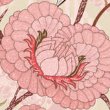 "Close-up of Vivian Wallpaper by Wall Blush with floral pattern in a living room setting, emphasizing texture and color."