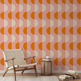 "Wall Blush 'Donna Wallpaper' in a stylish living room setup, enhancing the space's modern aesthetic."