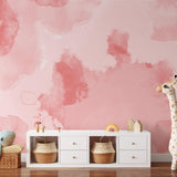 Pink BIG MOOD Wallpaper from The MB Line enhancing a playful children's room decor
