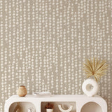 Lula Wallpaper by Wall Blush SG02 in a modern living room showcasing the elegant wall pattern focus.
