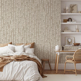 "Lula Wallpaper by Wall Blush in a stylish bedroom, with focus on the elegant pattern and room decor."