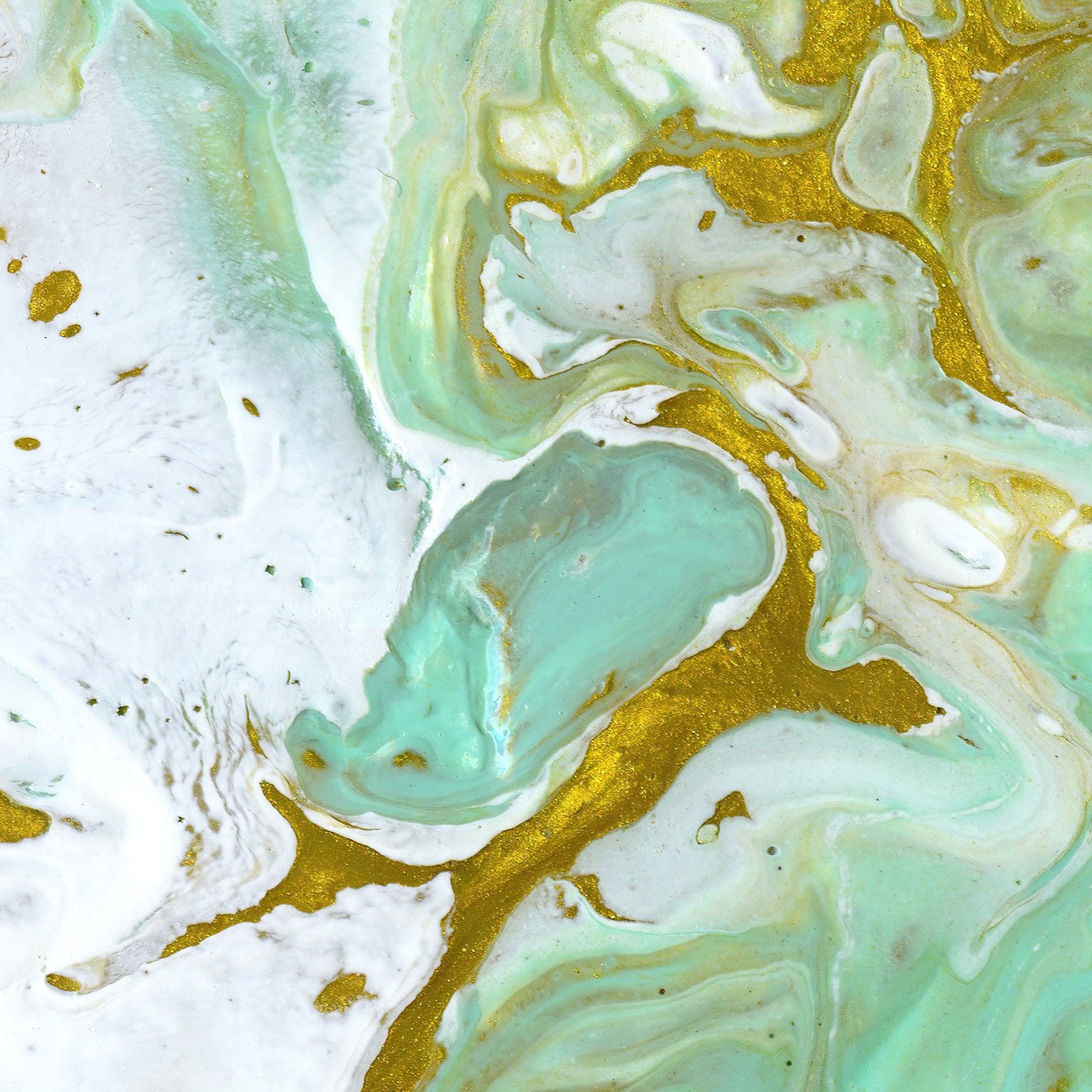 New Port Wallpaper by Wall Blush with abstract gold and teal design for stylish modern room decor.