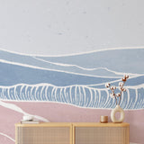 Laguna Wallpaper by Wall Blush SG02 featured in stylish modern living room, highlighting wall decor.

