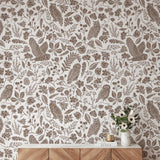 Cottonwood Wallpaper by Wall Blush SG02 in a stylish living room, showcasing botanical patterns.
