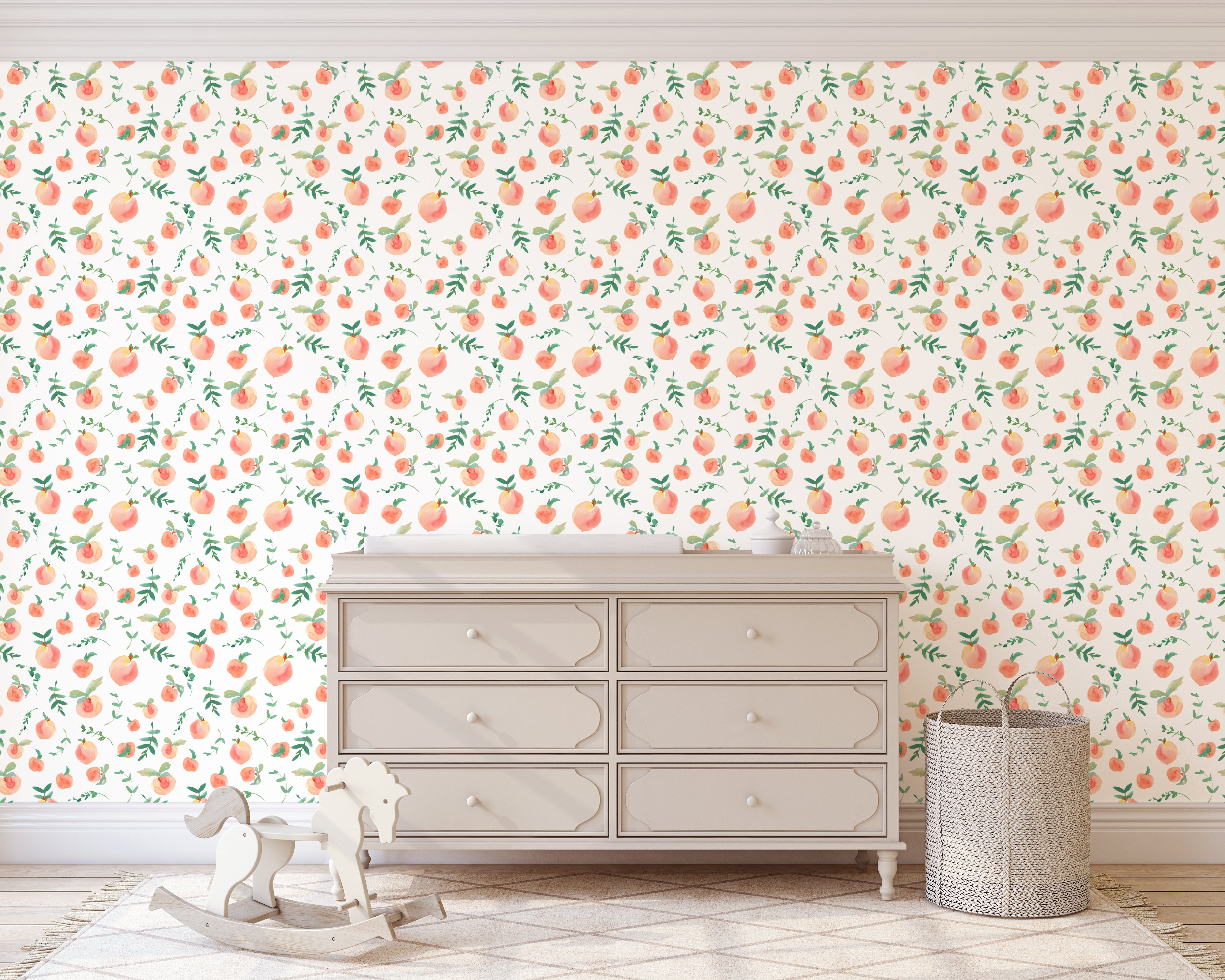 Peachy Clean - Fruit Wallpaper Wallpaper - Wall Blush from WALL BLUSH