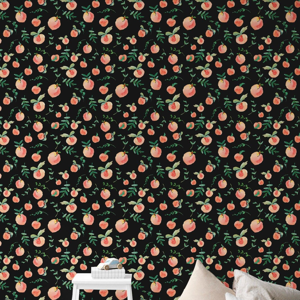 Peachy Clean (Black) Wallpaper | WALL BLUSH