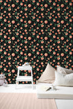 Peachy Clean -Black Edition Fruit Wallpaper Wallpaper - Wall Blush from WALL BLUSH