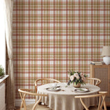 "Ruth Wallpaper by Wall Blush featured in a cozy dining room setting with a focus on the wall's pattern and texture."