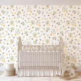 Laurel Wallpaper from The Salem Gideon Line featured in a stylish nursery room, highlighting elegant wall design.
