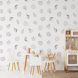Seashore Wallpaper by Wall Blush SG02 featured in a modern children's room with playful furniture setting.

