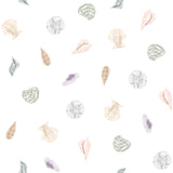 "Sally Wallpaper by Wall Blush with colorful shell patterns for stylish modern living room decor focus."
