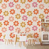 Daisy Wallpaper by Wall Blush SG02 in colorful kids' room focusing on cheerful wall decor.
