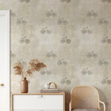 Sparrows Sprint Wallpaper from The 7th Haven Interiors Line in a modern bedroom setting with a focus on elegant wall decor.
