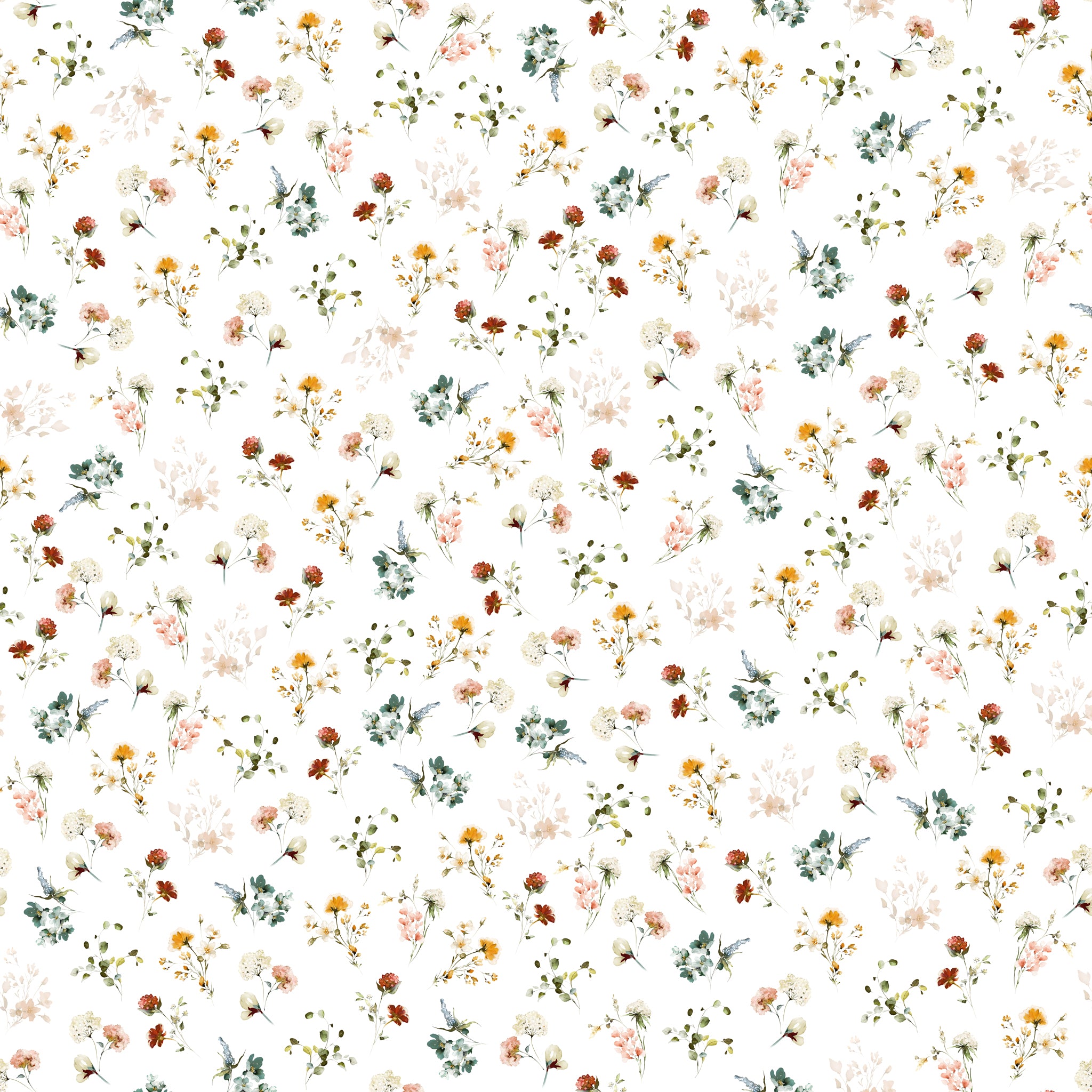 "Wall Blush Wildflower Wallpaper design for a fresh, floral-themed living space focus."