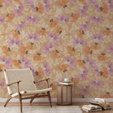 Bridget Wallpaper from Wall Blush in a cozy living room setting, enhancing the space with floral patterns.