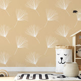 Alt: Wish Wallpaper from The Minty Line enhancing a child's room with playful dandelion pattern focus.
